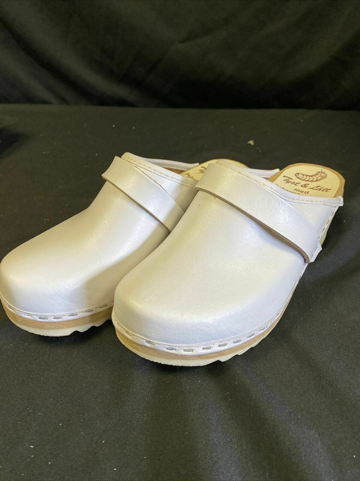 Tyst & Latt Med Poly Sula Swedish Cloggs Shoes White Size 3 UK 36 EU - New/Old Stock - (7765