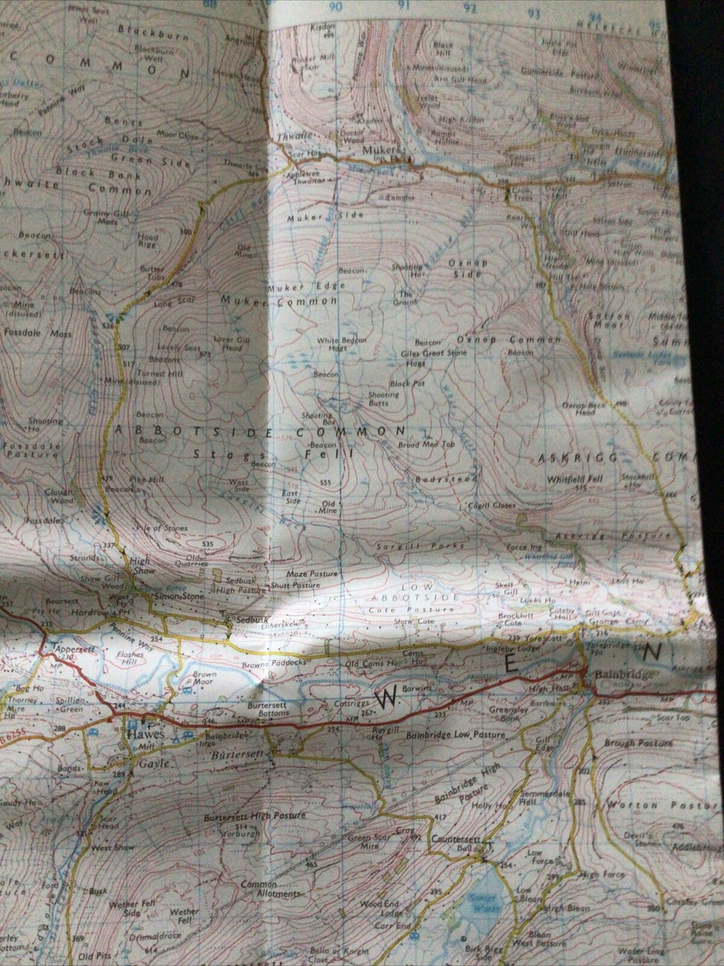 MAP - Ordnance Survey 1:50 2nd Series 1980 -Wensleydale & Wharfedale #98 (8670