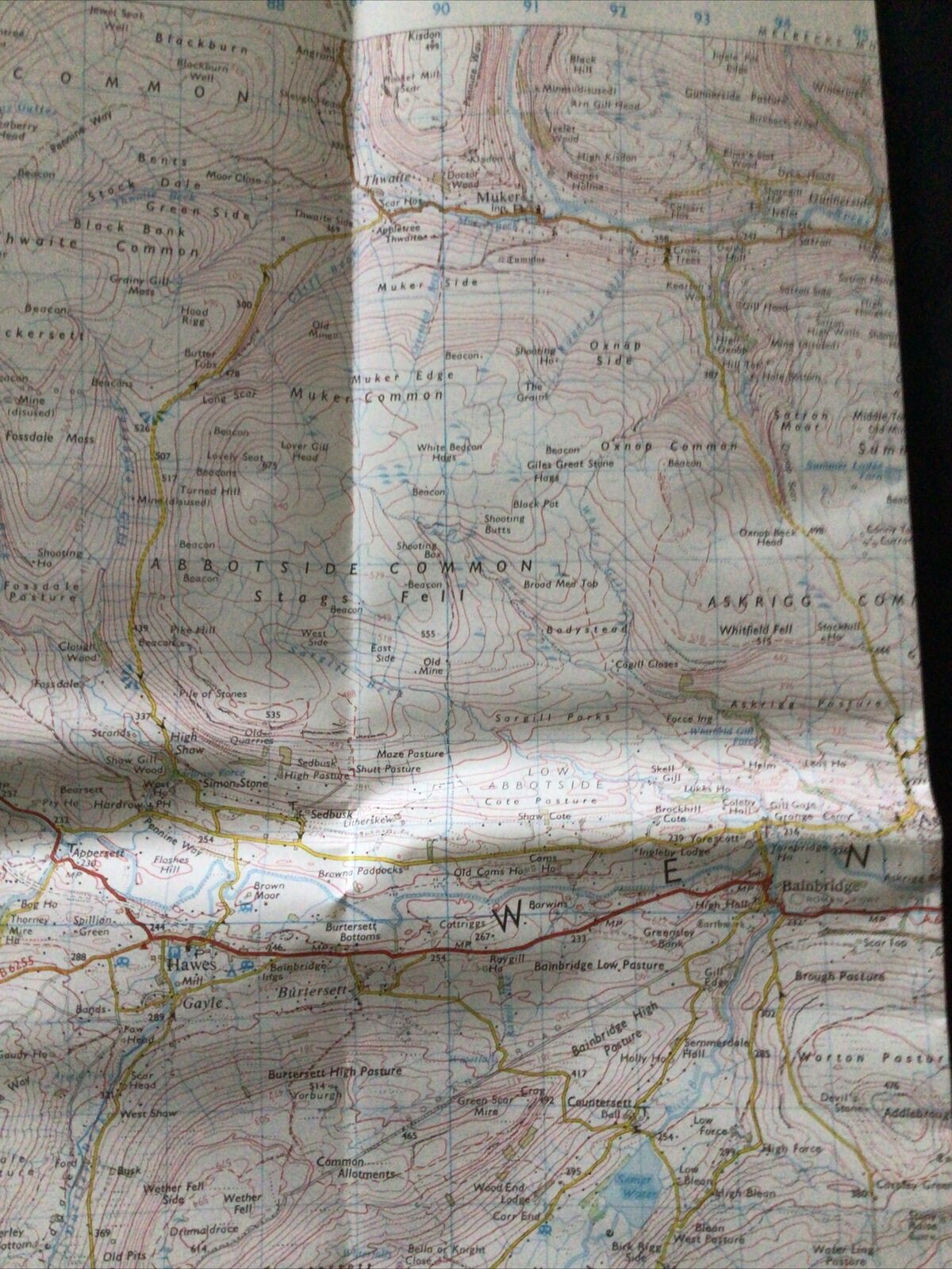 MAP - Ordnance Survey 1:50 2nd Series 1980 -Wensleydale & Wharfedale #98 (8670