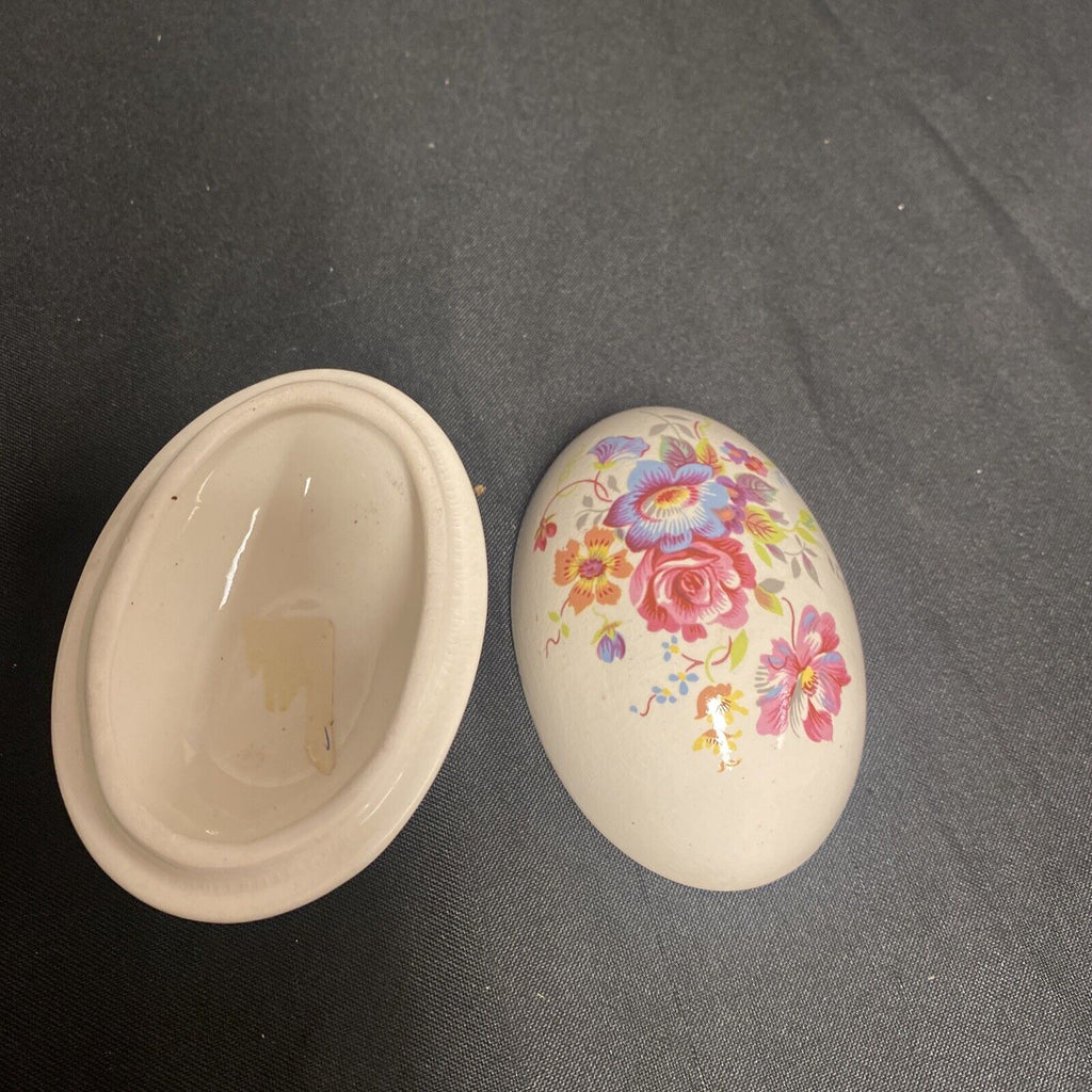 Trinket Box EGG - England China Egg Floral Design - (9209)
