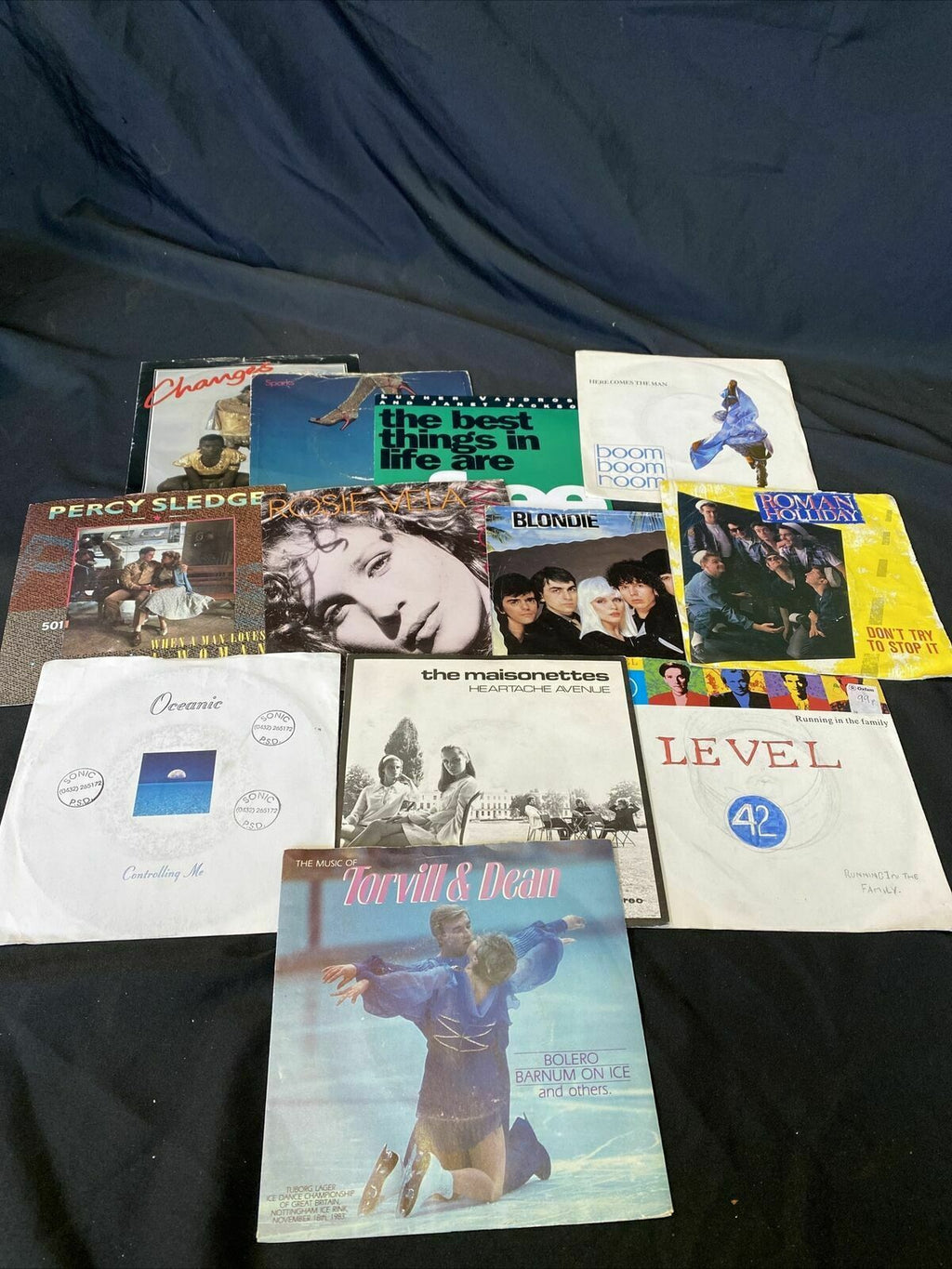 Vintage 1980's 7" Singles x12  Blondie Level 42 Roman Holiday + More (8359