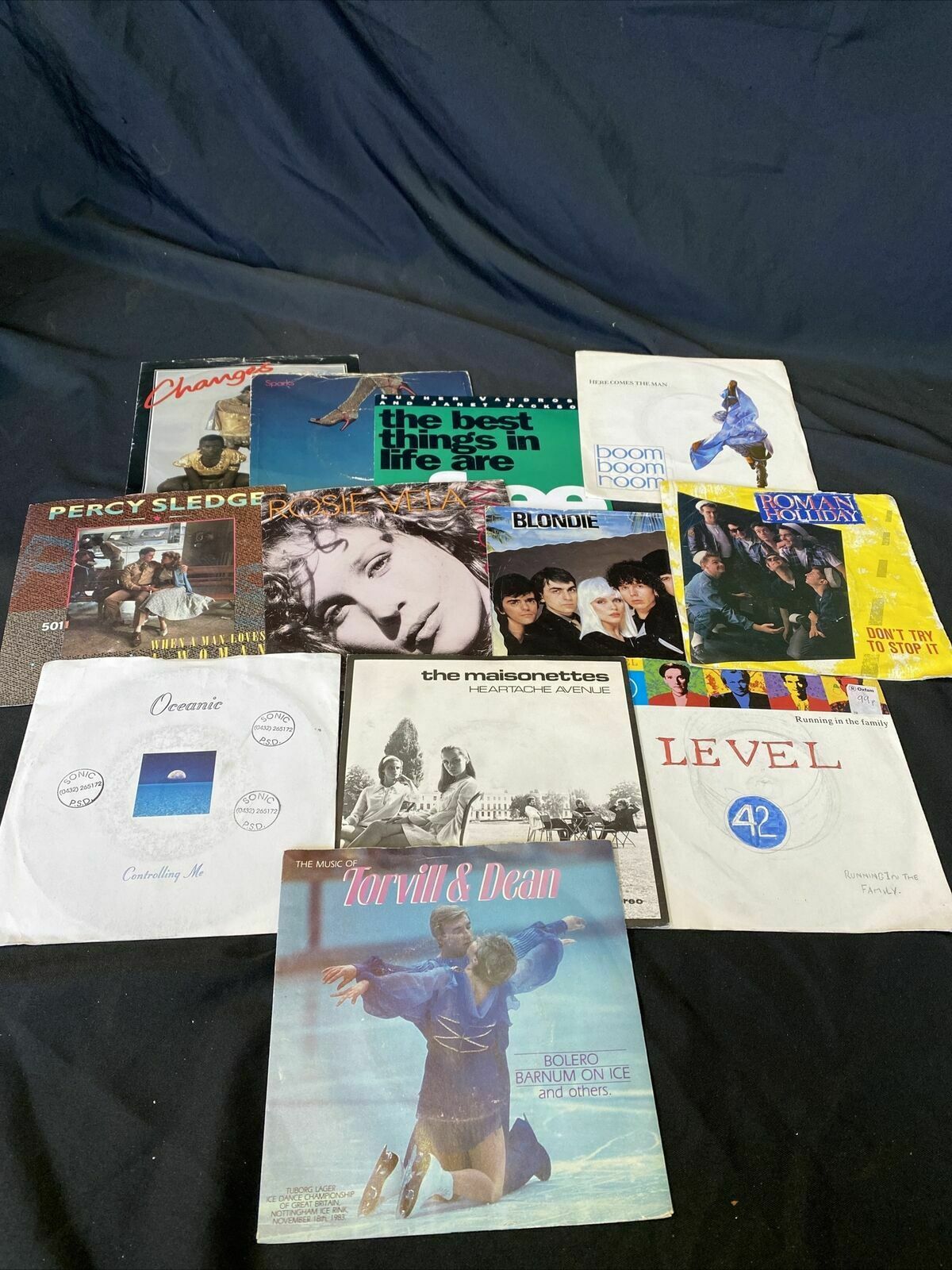 Vintage 1980's 7" Singles x12  Blondie Level 42 Roman Holiday + More (8359