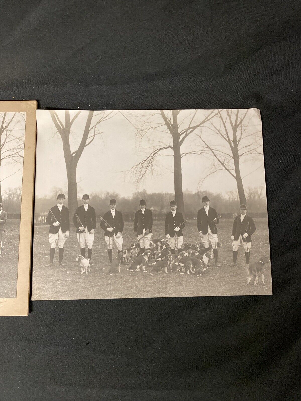 Captain Ronald Ronnie Eden Wallace Fox Hunting ETON Photographs x 2 - (5418)