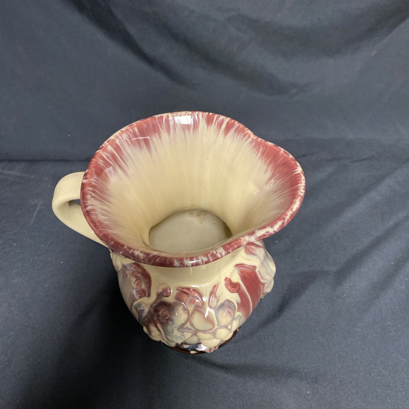 Vintage Germany Red & Yellow Glazed Grapes Bay Keramik Pottery Jug 275/17 - (1775)