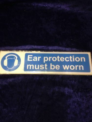 Safety Sticker Sign 300x75mm - Pack of 10 -  EAR PROTECTION MUST BE WORN (703)