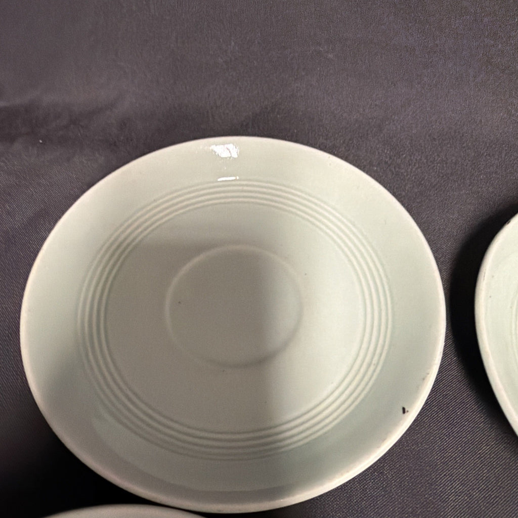 Wood's Ware Beryl Utility Green 1940's Ceramic Tea Saucer x 6 - (1919) 