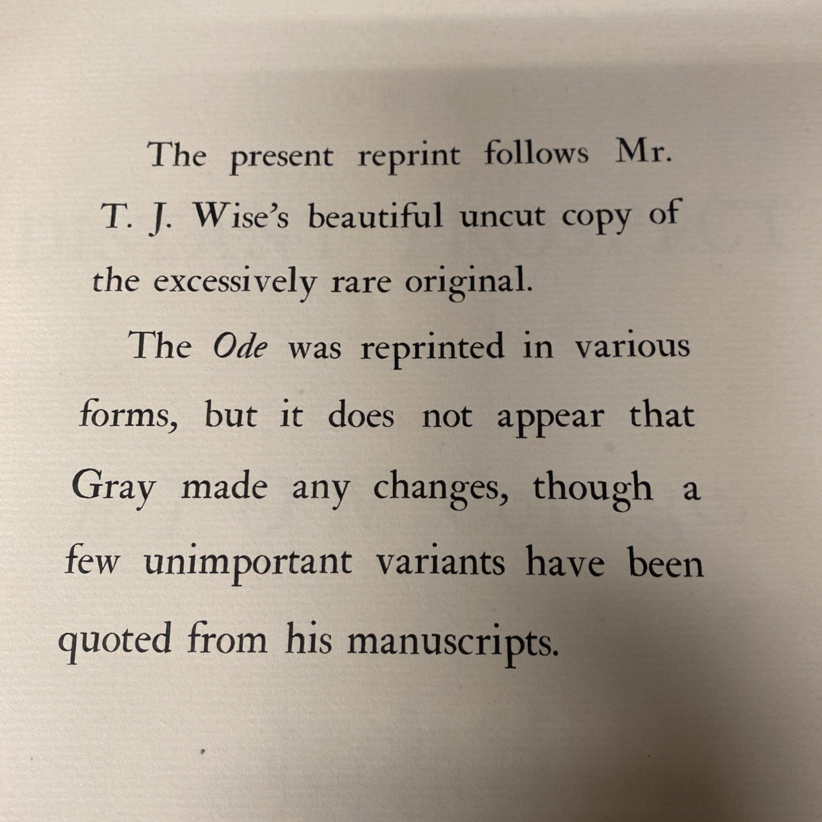Book - Thomas Gray - Ode on a Distant Prospect of Eton College 1747 - 1924 -(1563)