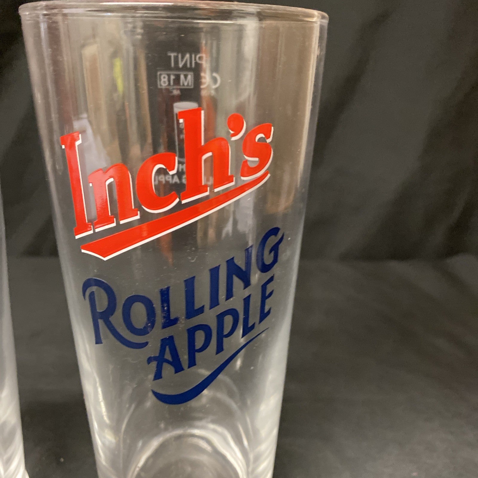 2X INCH'S Rolling Apple Pint Glasses Lager Cider Drinks Home Bar Pub Party (1340)