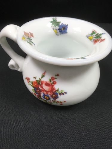 Antique Milk White Glass thick pressed potty ornament 8cm approx. - (2776)