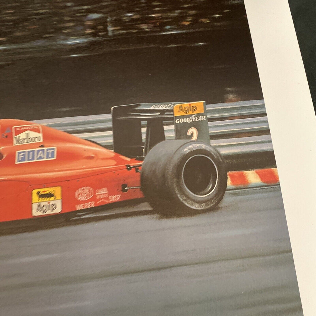 Hot Stuff by Ivan Berryman Ltd Edition /500 print 1990 F1 Nigel Mansell Fiat