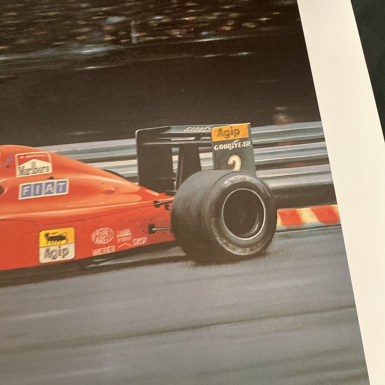 Hot Stuff by Ivan Berryman Ltd Edition /500 print 1990 F1 Nigel Mansell Fiat
