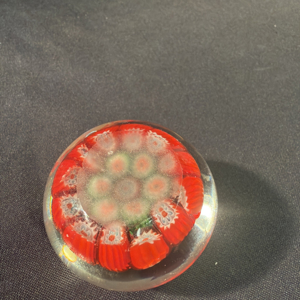 Murano Italian Millefiori Glass paperweight 1970's Vintage  5cm D.- (2089)