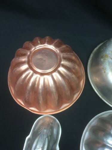 Vintage Aluminium Jelly Blancmange pans x 4 Vintage Tala rabbit - (6414)