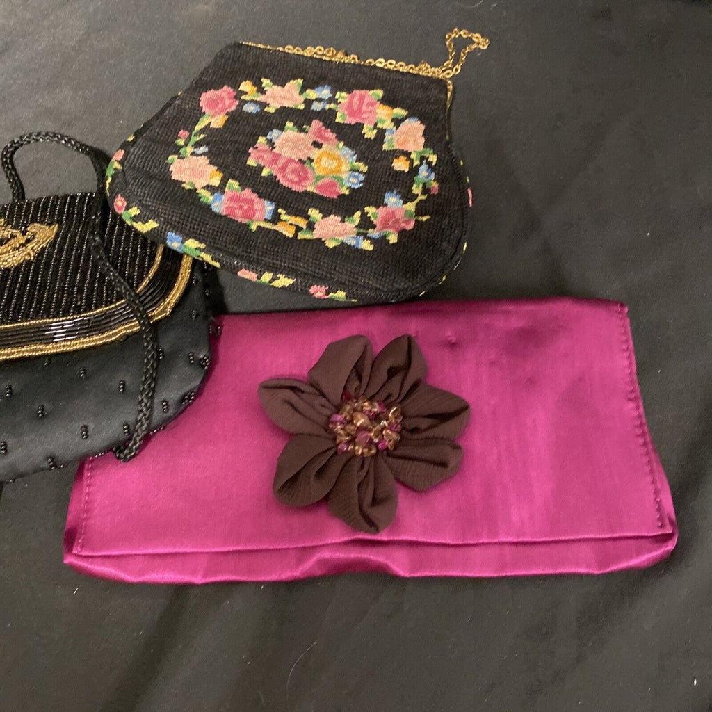 Antique Tapastry and Brass Handbag + Alexon and Avon Vintage bags - (9149)