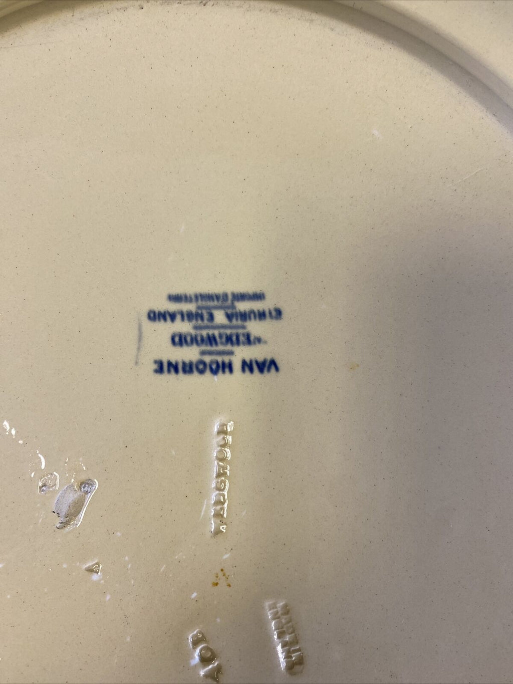 Wedgwood Van Hoorne Stoneware 32cm Plate dated 1899 two chips on back edge (7655
