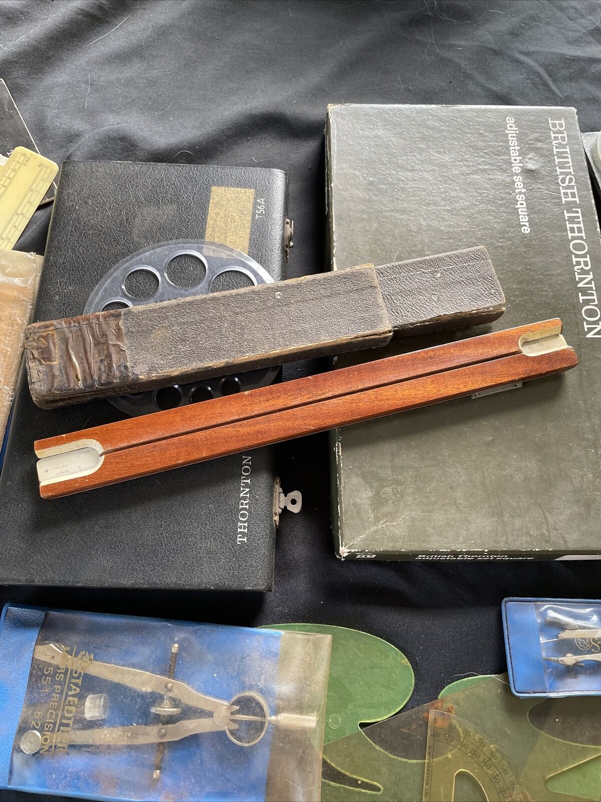 Vintage British Thornton Drawing Instruments Slide Rule etc Job Lot - 9390