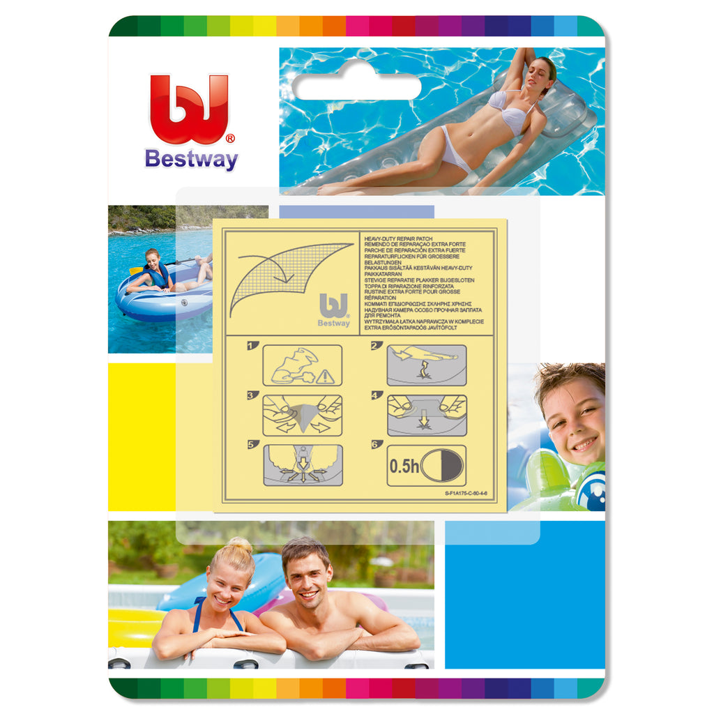 Bestway - Heavy Duty Stick on Patches x 10 - Repair for Inflatable Airbeds Pools
