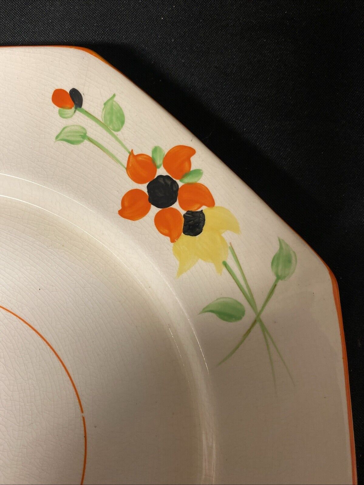 Antique Art Deco Cartwright & Edwards C&E Ltd Handcraft Plate - (5831)