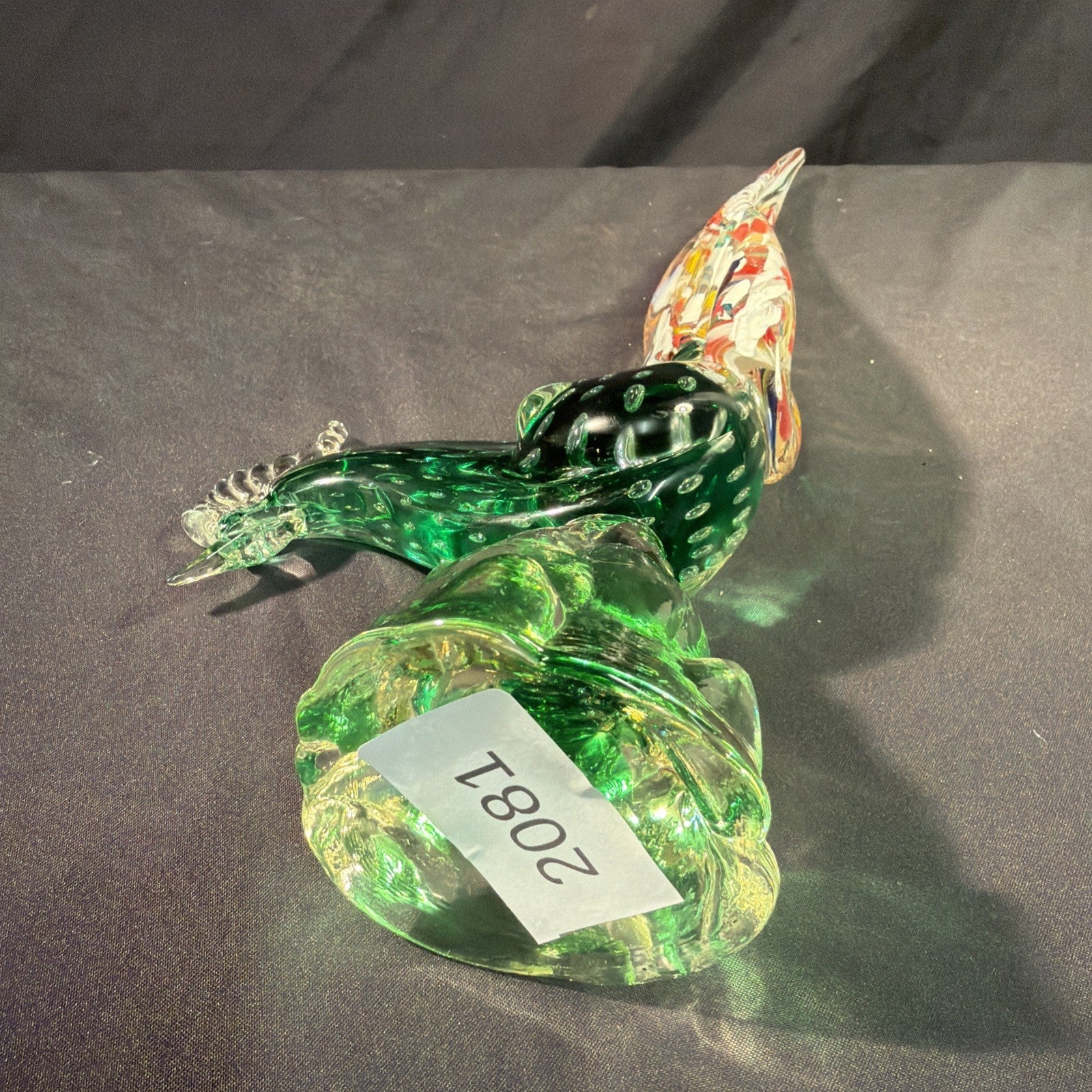 Murano pheasant incredible 45cm tall coloured glass Vintage - (2081)