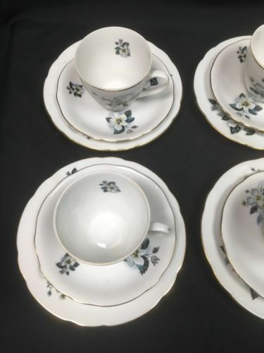 Bohemia Ceramic Works Czechoslovakia tea set antique 18 piece (6 trio) -(2764)