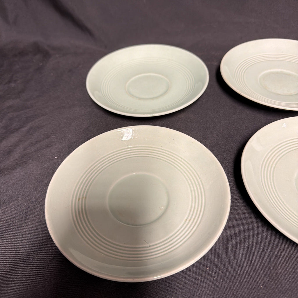 Wood's Ware Beryl Utility Green 1940's Ceramic Tea Saucer x 6 - (1920) 