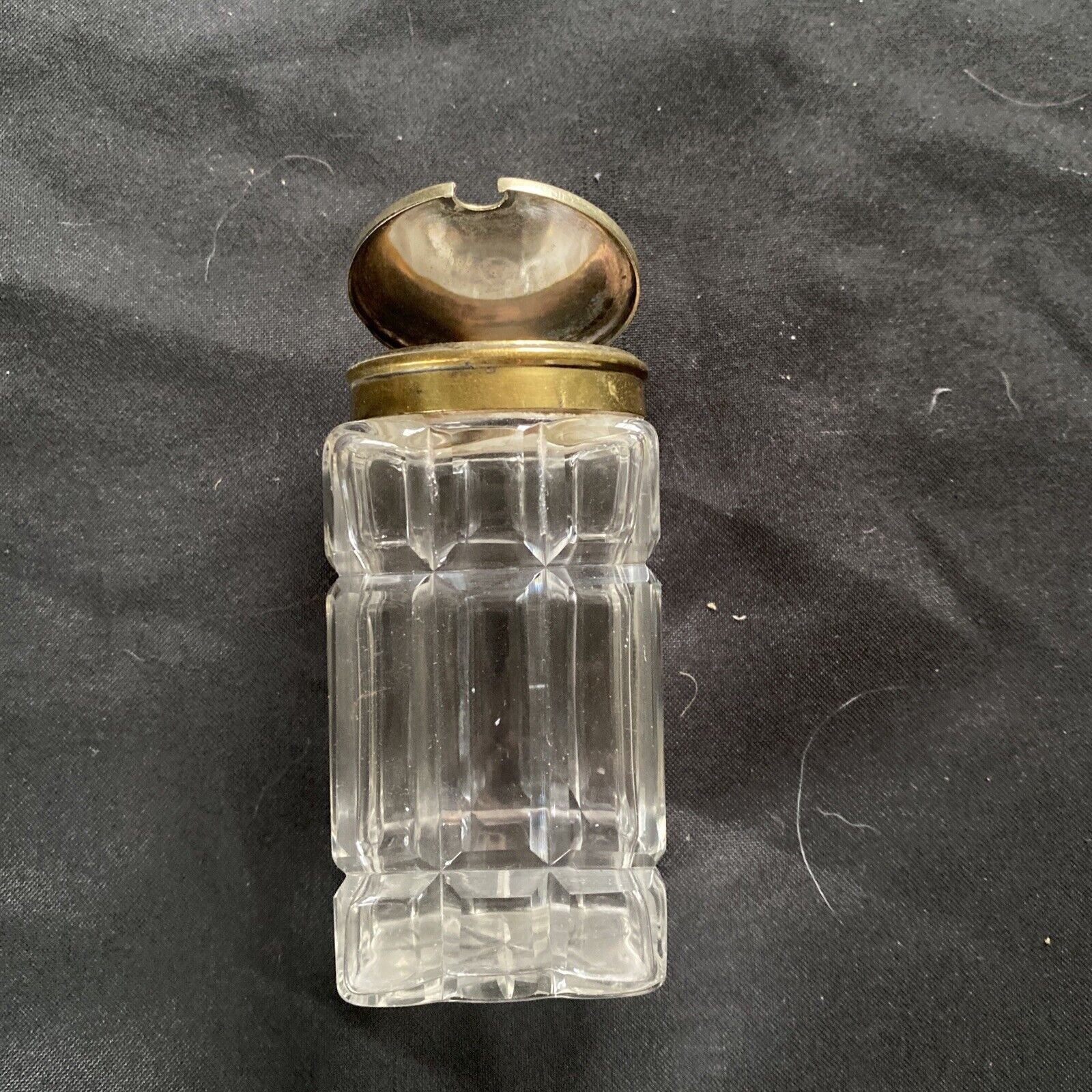 Antique EPNS Glass Condiment Sugar Salt Pepper jar - 9329
