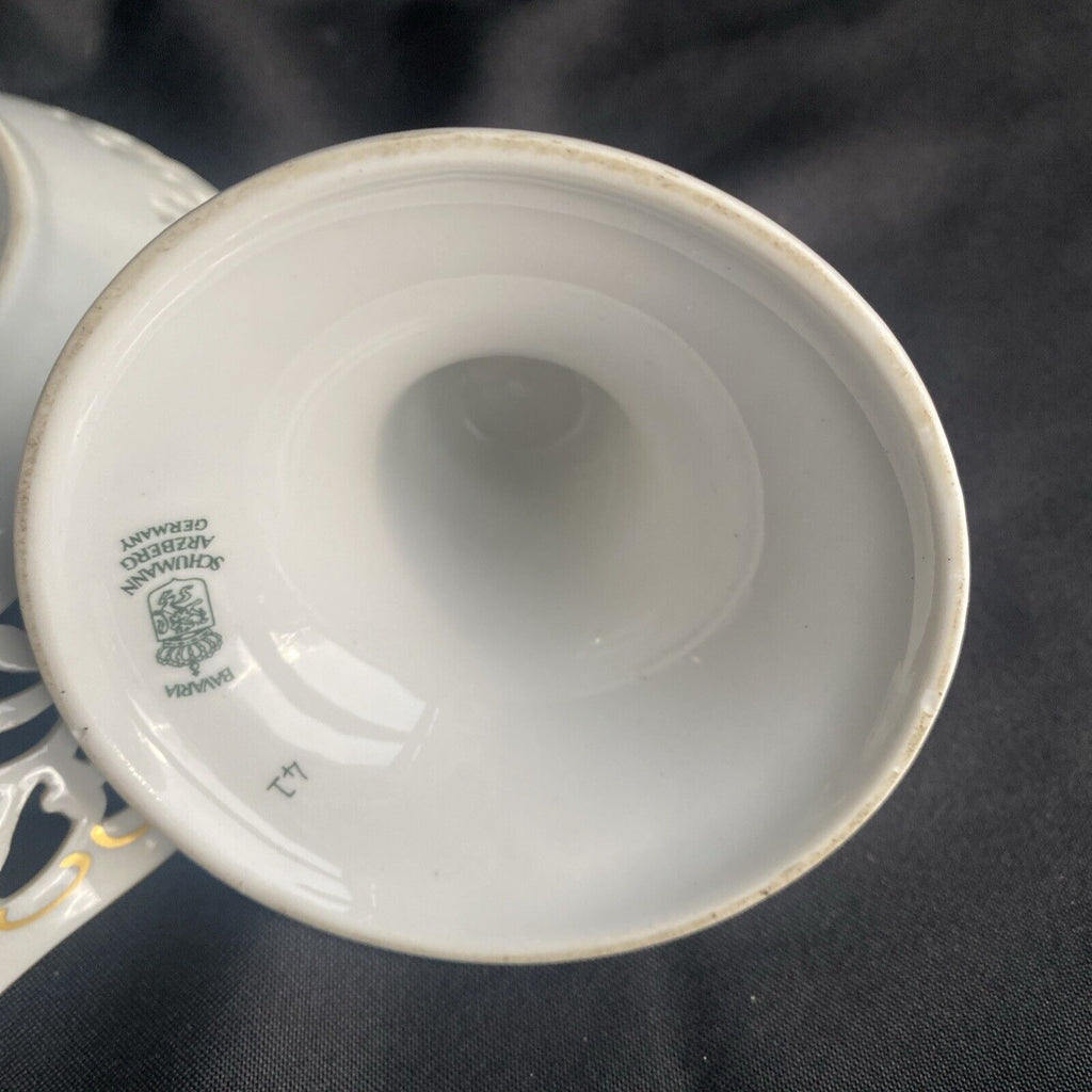 Schumann Arzberg Bavaria Germany Footed Bowl Porcelain Rose (9021)