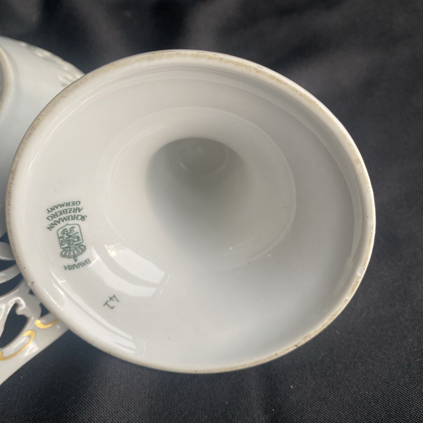 Schumann Arzberg Bavaria Germany Footed Bowl Porcelain Rose (9021)