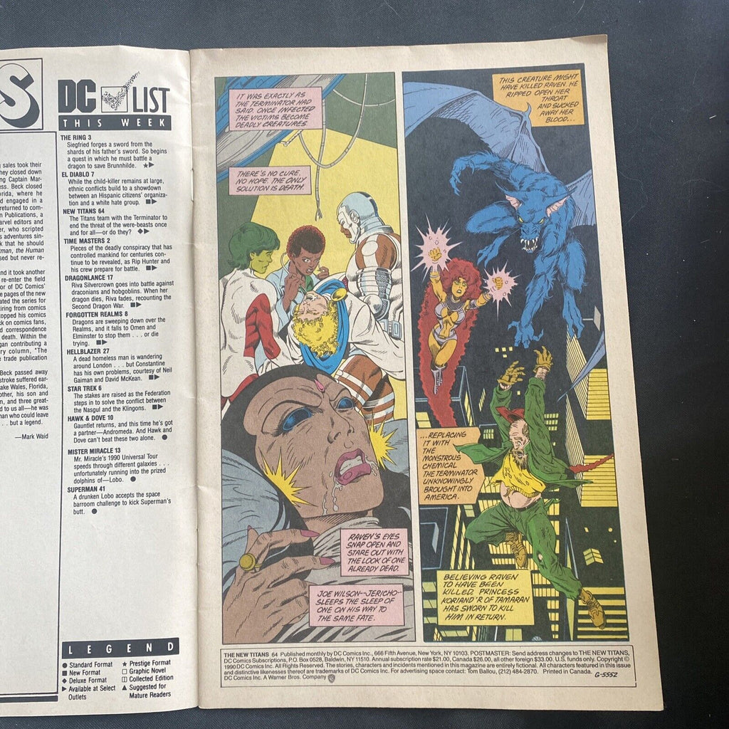COMIC - DC Comics Tales of The NEW TITANS - Mar 1990 - Adam Strange - (8817)