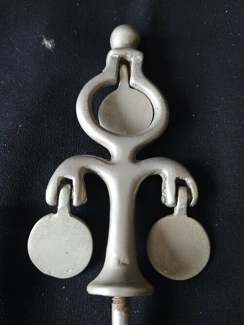 Vintage Heavy Horse Brass Metal Decoration Turret Triple Plate Swinger - (8253)