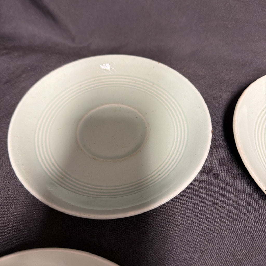 Wood's Ware Beryl Utility Green 1940's Ceramic Tea Saucer x 6 - (1920) 