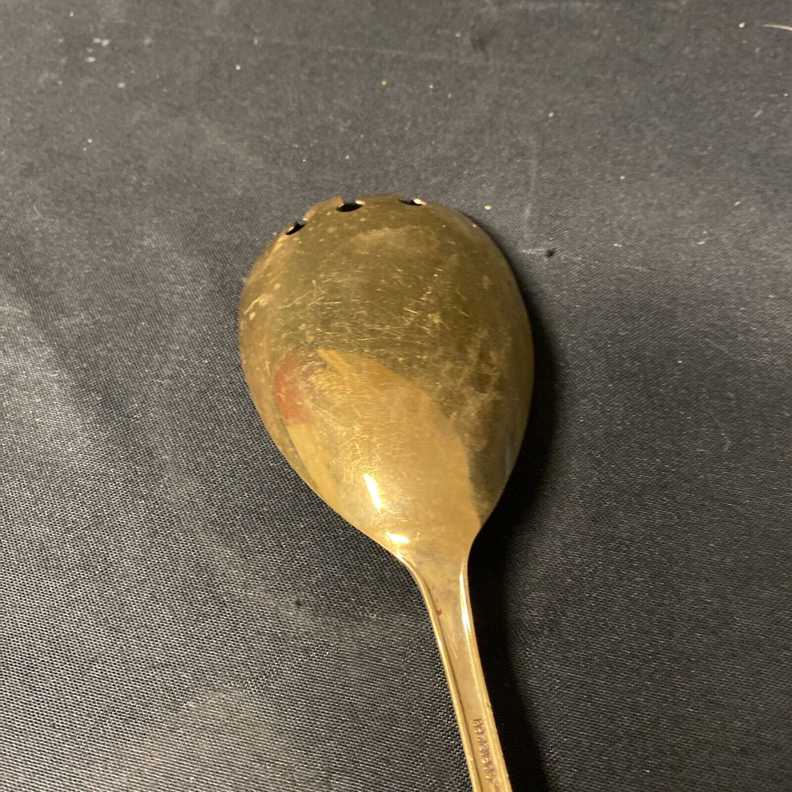 Vintage Dutch AUPHIR Gold Plated Large 23.5cm Serving Spoon / Fork - (5376)