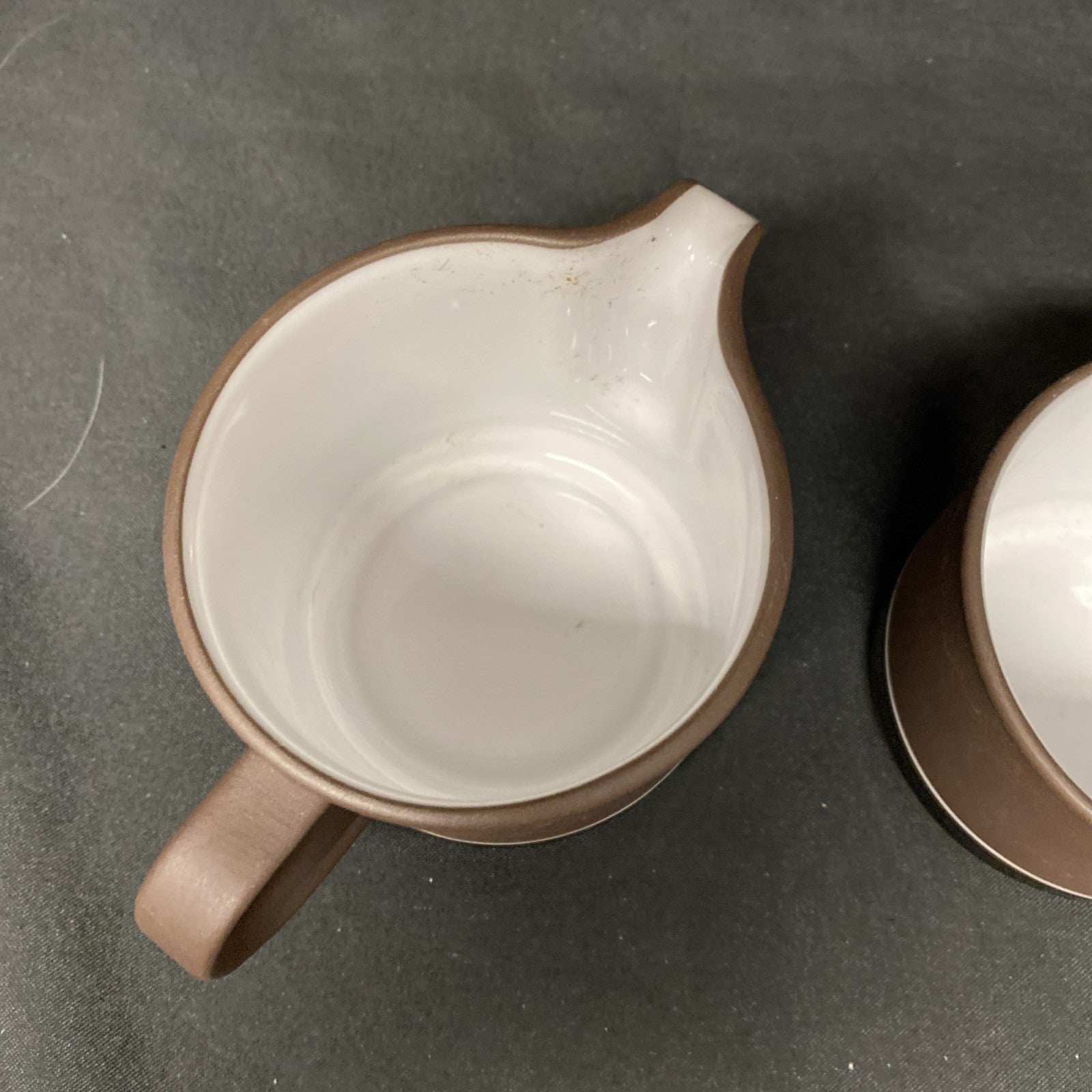 Hornsea CONTRAST Lancaster Vitramic England Milk Jug & Sugar Bowl 1976 (9289)