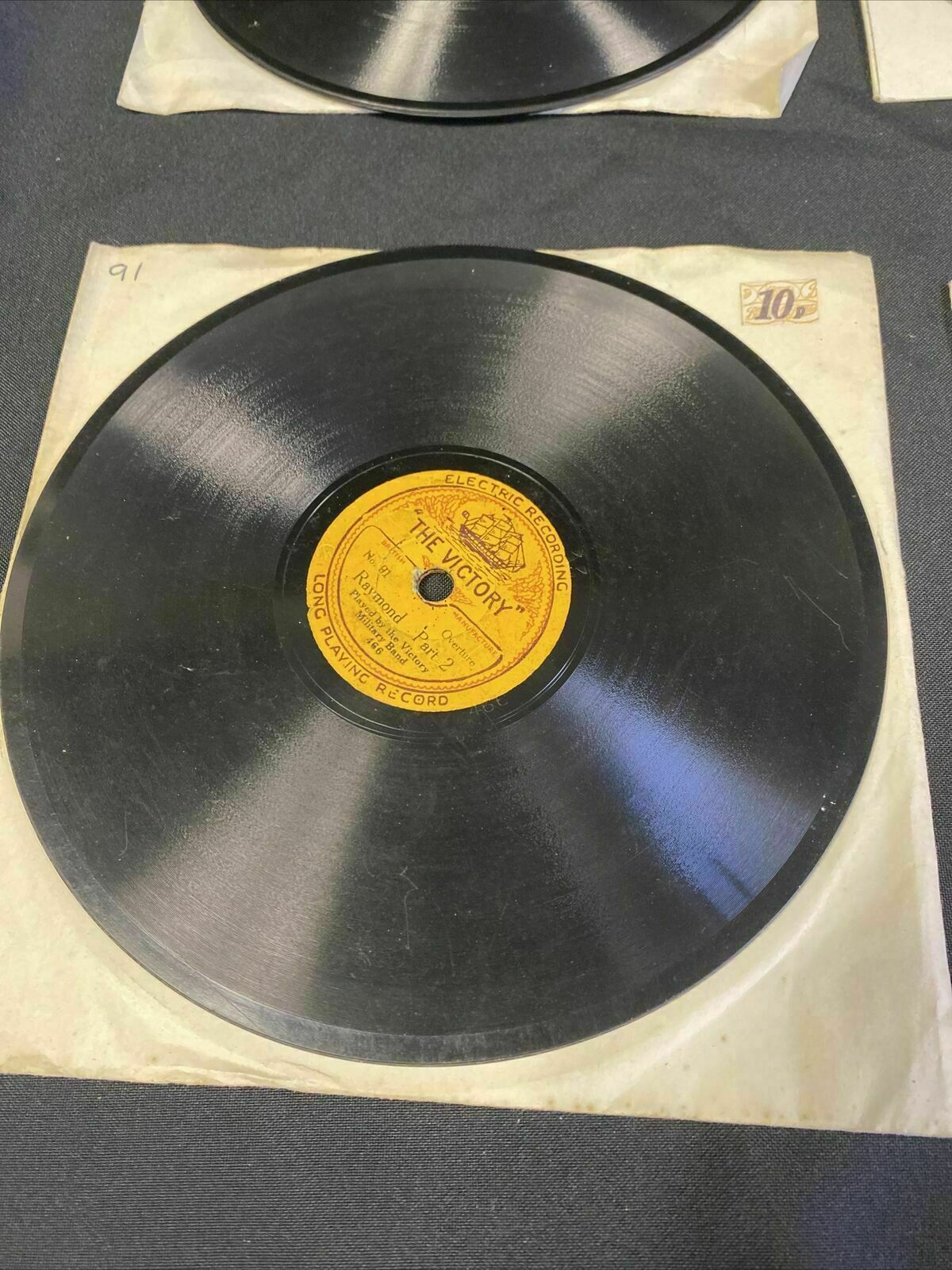 THE VICTORY SHIP - 5.5" Shellac Records Victory Military Band x 4  -  (7690)