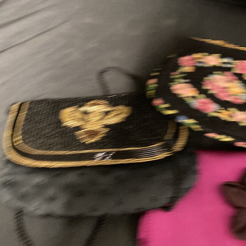 Antique Tapastry and Brass Handbag + Alexon and Avon Vintage bags - (9149)