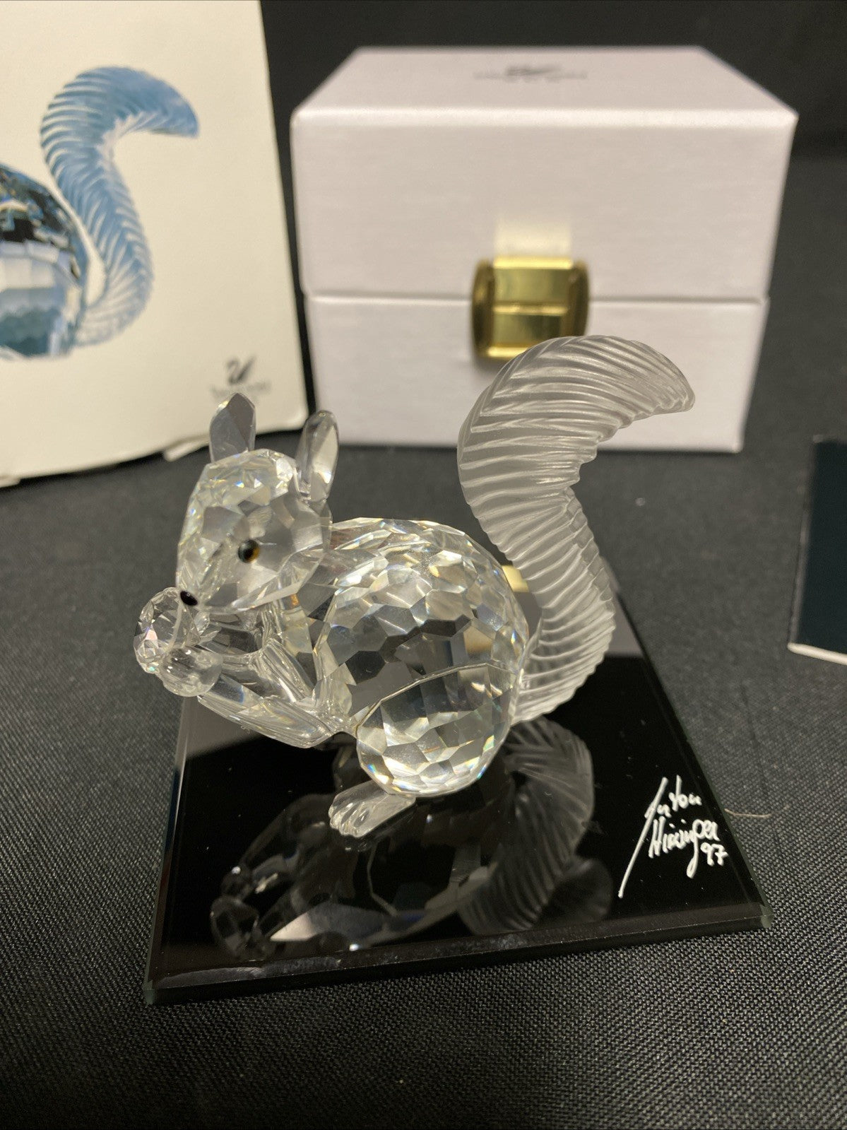 Swarovski Silver Crystal 10th Anniversary 1997 The Squirrel Boxed - (1613)
