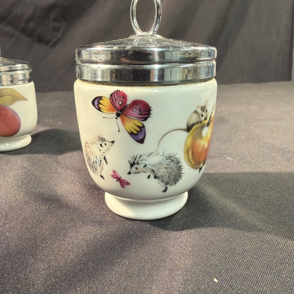 Royal Worcester Egg Coddler A Skippety Tale 4" and Berry 3.5" - (2091)