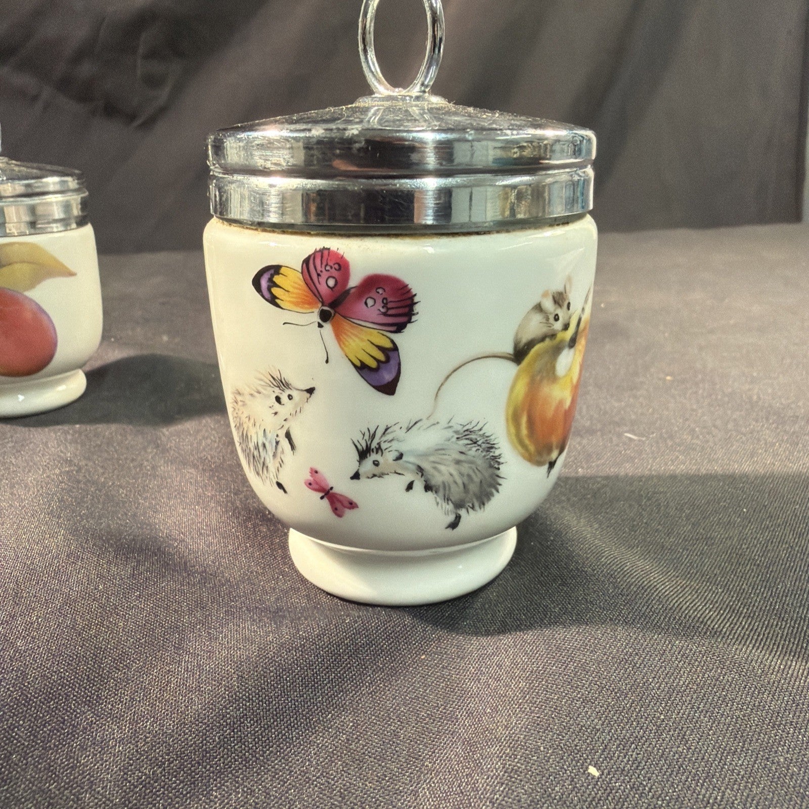 Royal Worcester Egg Coddler A Skippety Tale 4" and Berry 3.5" - (2091)