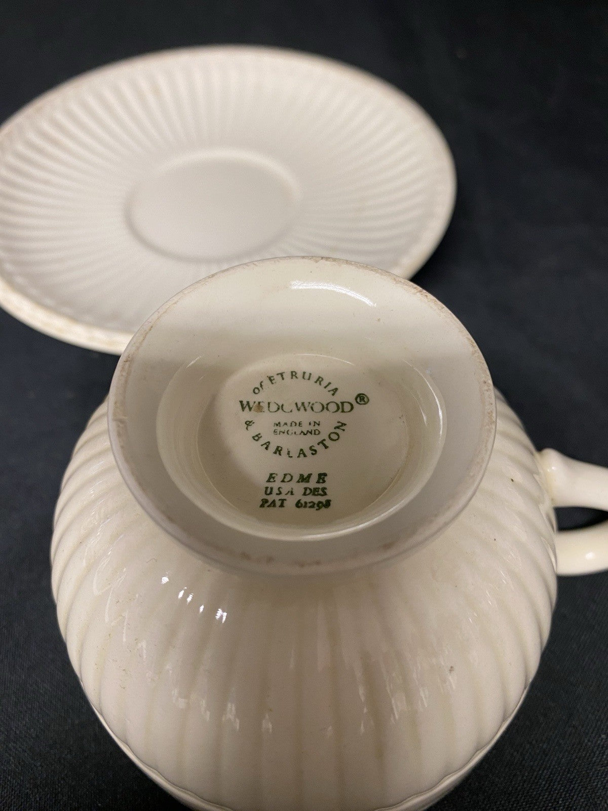 Wedgwood Of Etruria & Barlaston Edme Cream Teacup & Saucer Made In England (1406