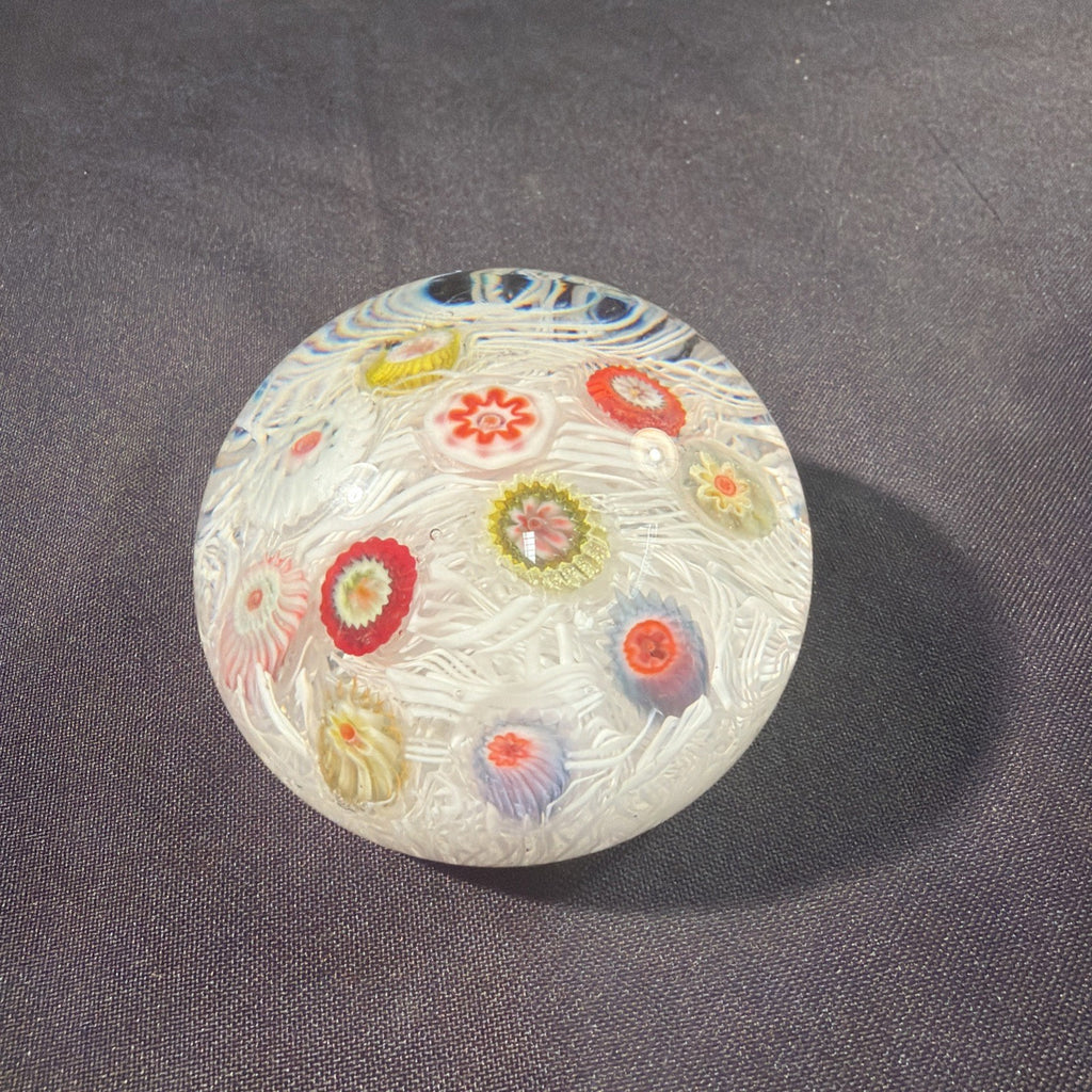 Crieff Strathearn Spaced Millefiori Glass paperweight 1970's Vintage  - (2087)