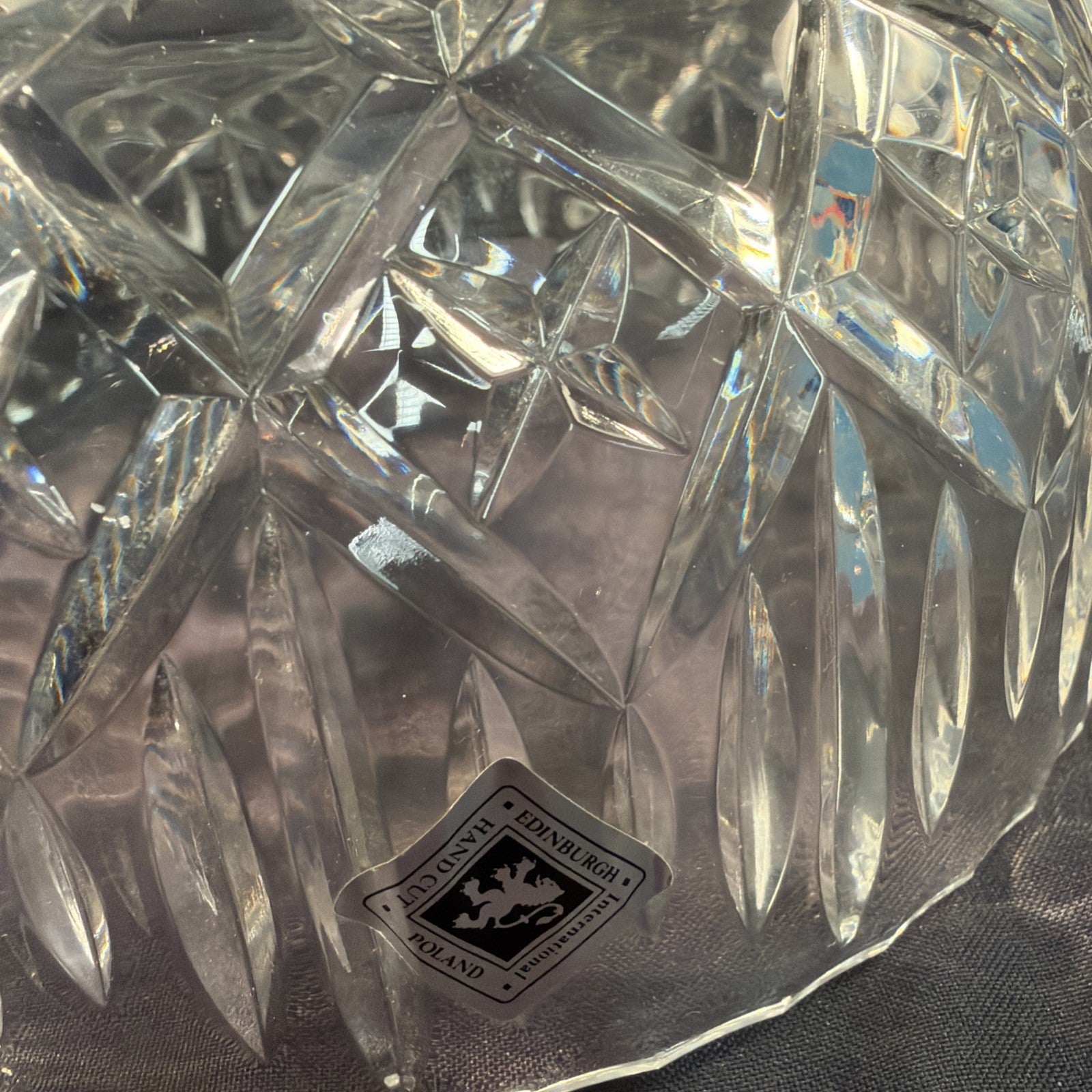 Edinburgh International Imported Hand Cut Crystal large Bowl 21cm D. -  (2092)