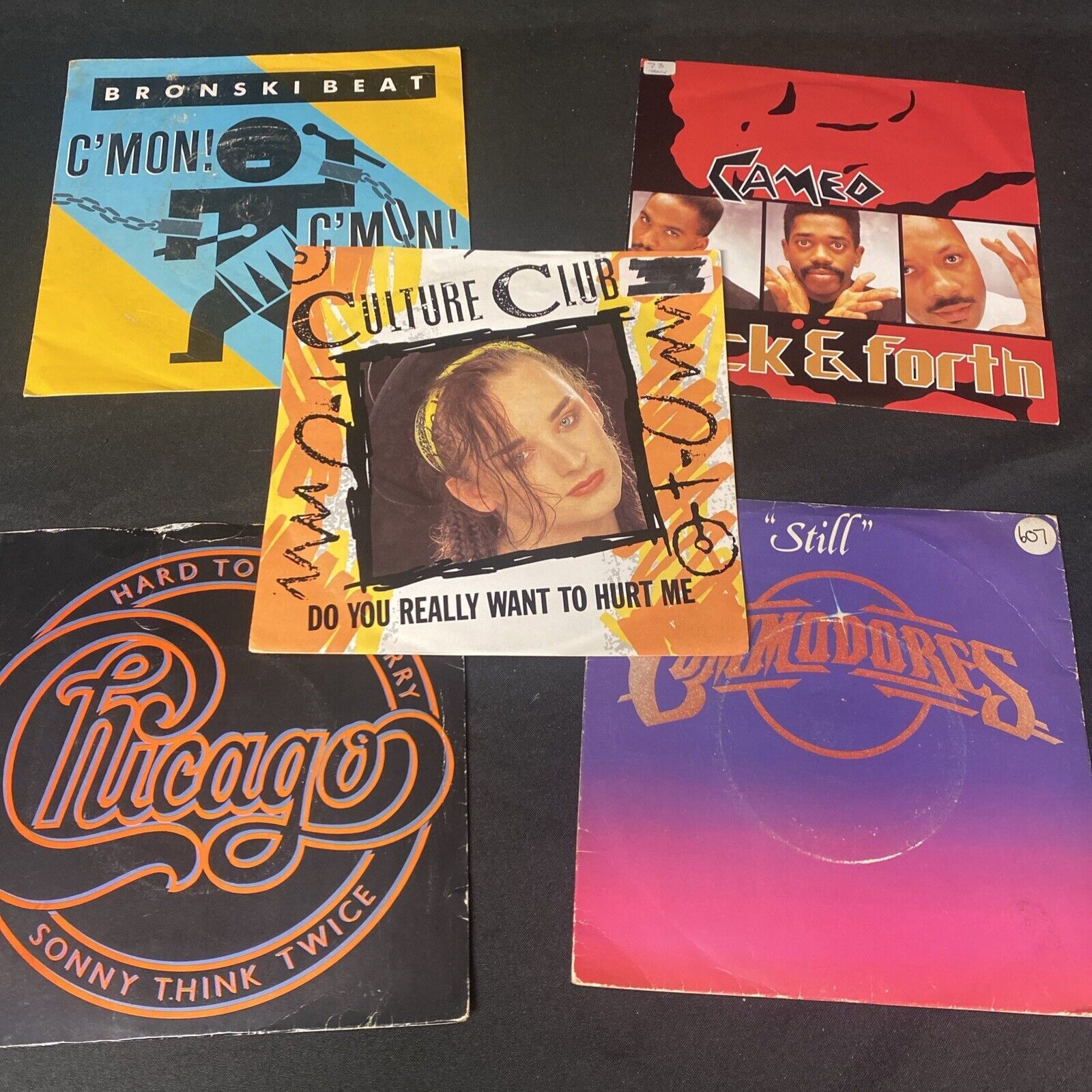 Vinyl Records 7" Singles 5x 80's Culture Club Bronski Beat Commodores Etc (9521