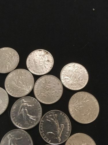 France Franc 1/2  Francs Coins x 19 - 1960's to 1990's - (2811)