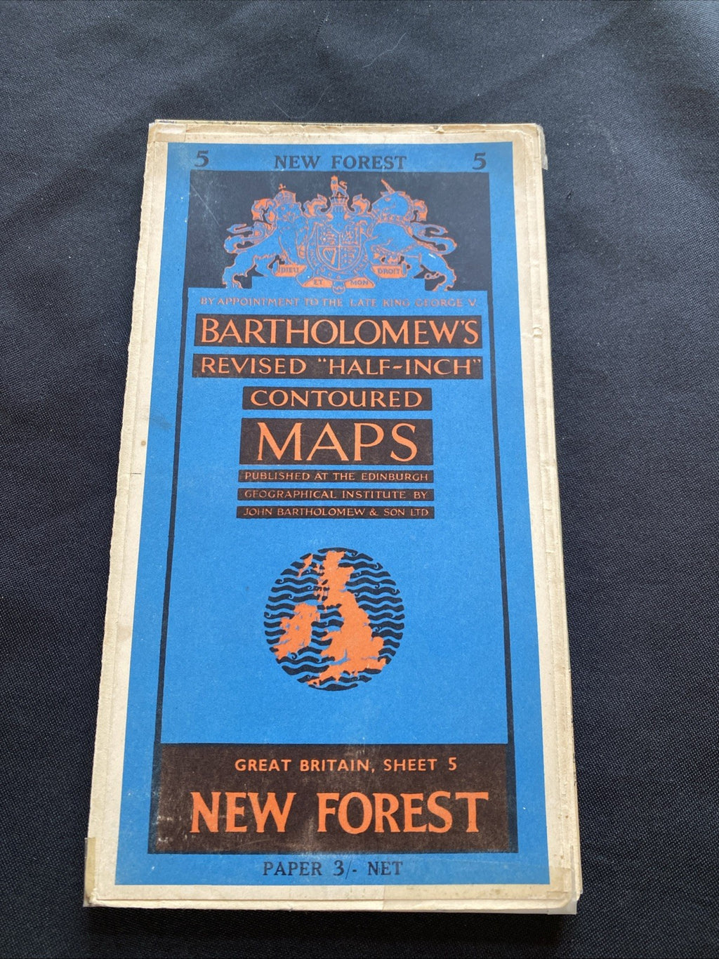 New Forest Bartholomew Revised Half Inch contoured Paper Map #5 (1273)