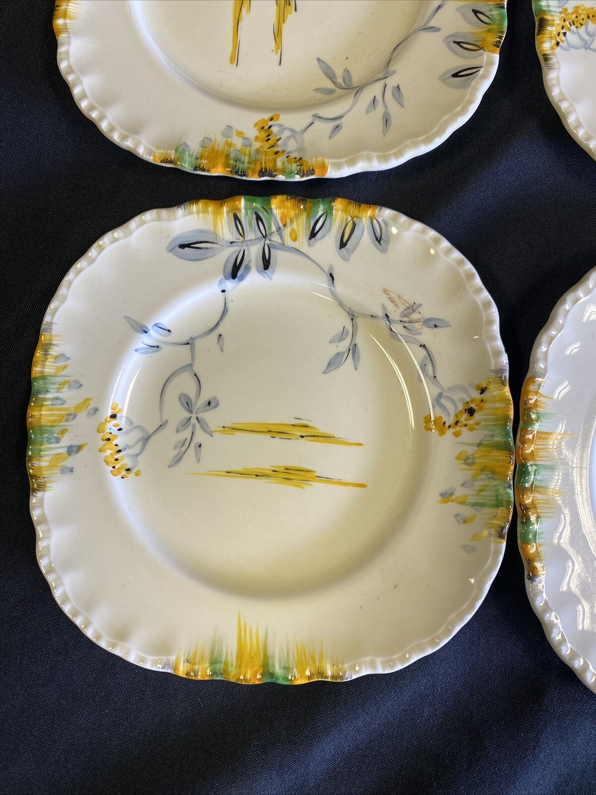 Grindley 15cm Tea Plates x 4 Art Deco design Otis - Excellent condition - (7565)