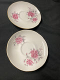 Duchess Fine China Pink Rose Pair of saucers (2) - (1590)