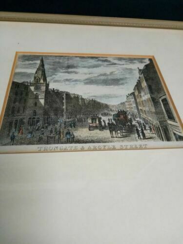 Joseph Swan 1829 Original engraving hand coloured Trongate & Argyle Street (7002