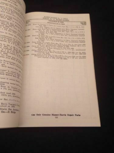 Massey - Harris Company - Repair parts lists for No 11 Drill 1939 (1266)
