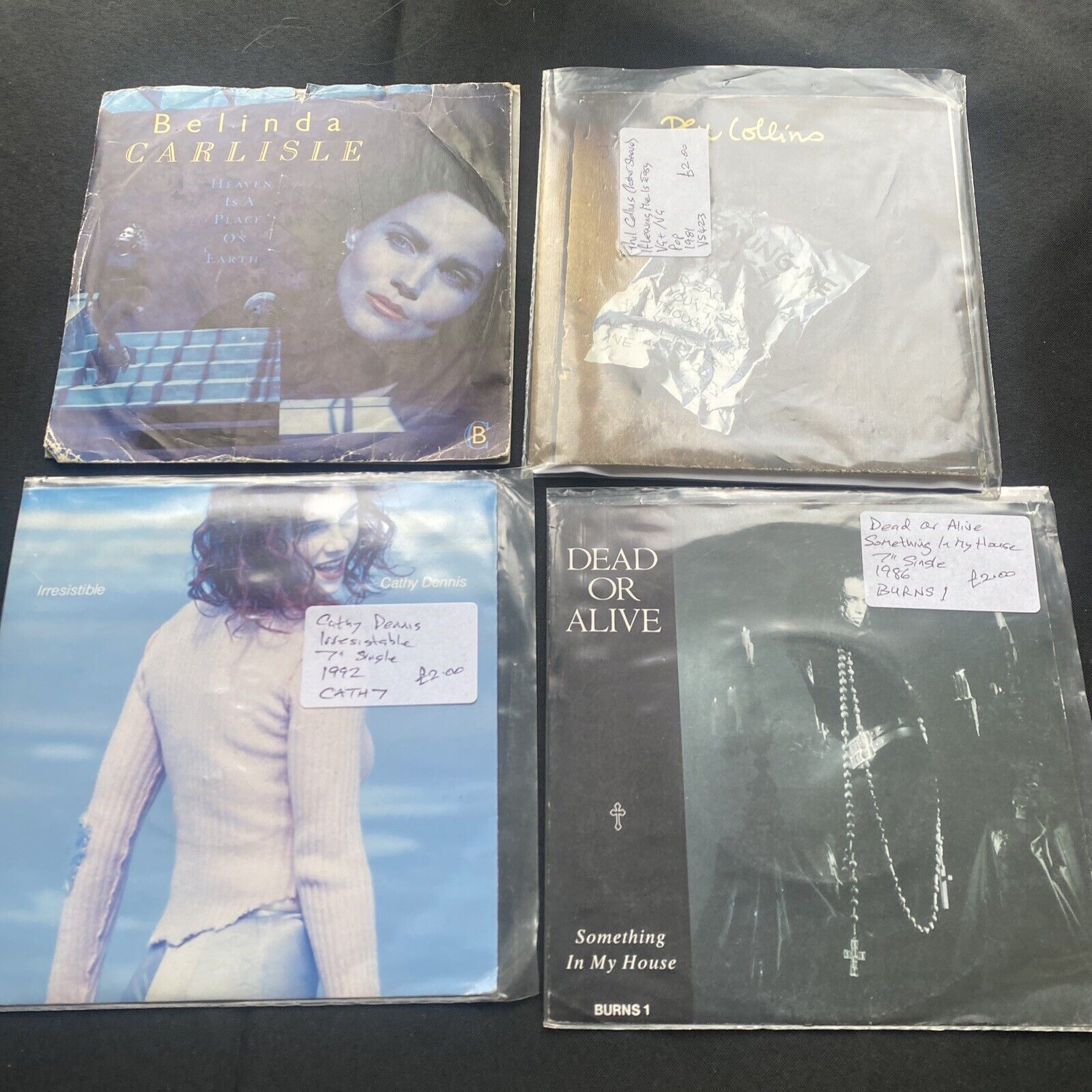 Vinyl Records 7" Singles 5 x 1980's Phil Collins Belinda Carlise Etc - (9446)