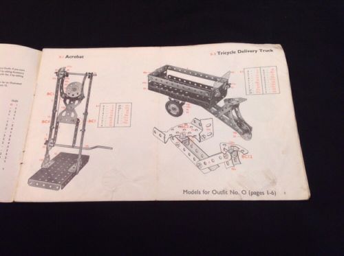 MECCANO - Book of Models for outfits 0-1 - 1962 - Scooter Acrobat Etc (757)